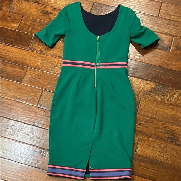 Boden Green Midi Dress with Pink and Purple Stripes - Picture 3 of 4